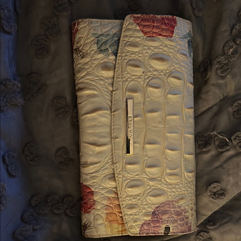 Brahmin Croc-Embossed Leather Clutch